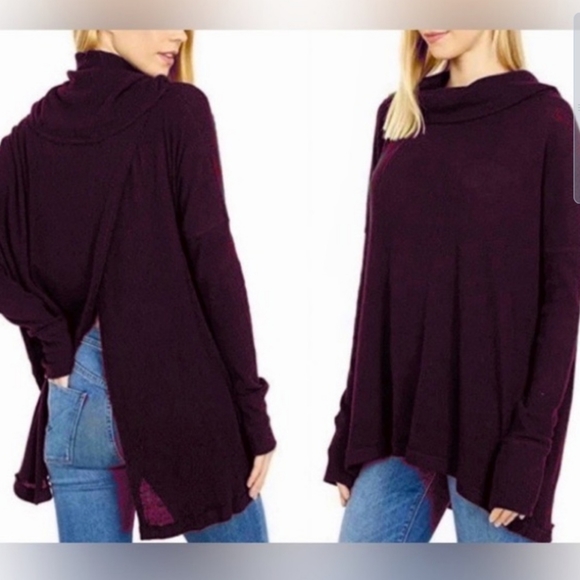 Free People Sweaters - NWT Free People Juicy Split Back Waffle Knit Longsleeve Sweater in Date …